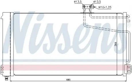 940145 Радіатор кондиціонера NISSENS підбір по vin на Brocar