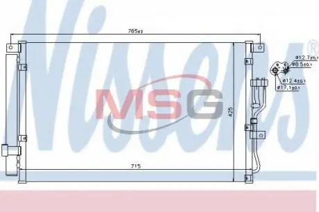 940210 Радіатор кондиціонера NISSENS підбір по vin на Brocar