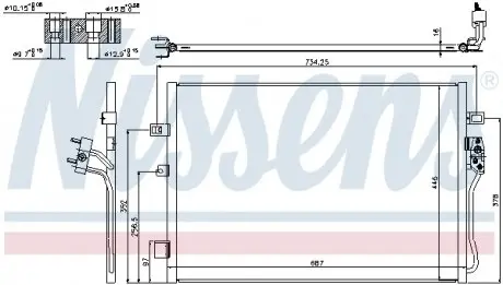 940342 Радиатор кондиционера NISSENS подбор по vin на Brocar