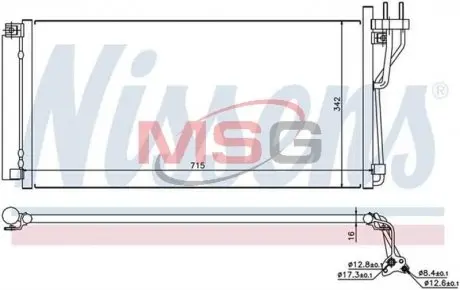 94804 Конденсер кондиціонера NISSENS підбір по vin на Brocar