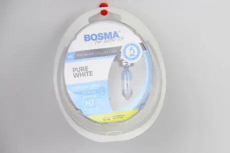 8894 Автолампа H7 PURE WHITE 12V 55W PX26D Упаковка 2шт BOSMA підбір по vin на Brocar