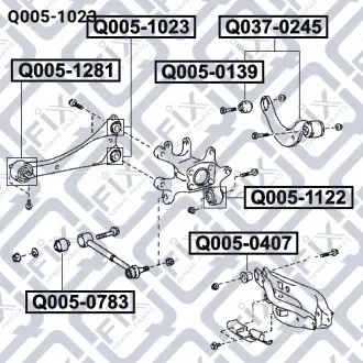 Q0051023 САЙЛЕНТБЛОК ЗАДНЕГО РЫЧАГА (К-Т) TOYOTA R Q-FIX підбір по vin на Brocar