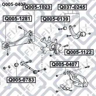 Q0050407 Сайлентблок задн. важіля Q-FIX підбір по vin на Brocar