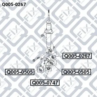 Q0050267 Сайлентблок задньої цапфи Q-FIX підбір по vin на Brocar