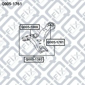 Q0051761 САЙЛЕНТБЛОК ЗАДН ПЕРЕДН РЫЧАГА TOYOTA CAMRY ACV3/M Q-FIX підбір по vin на Brocar