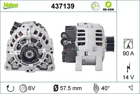 437139 Генератор VALEO підбір по vin на Brocar