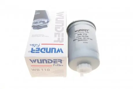 WB110 Фильтр топливный VW LT 2.4D/T3 1.6D/TD -88/Golf II -87 (без подогр.) WUNDER FILTER підбір по vin на Brocar