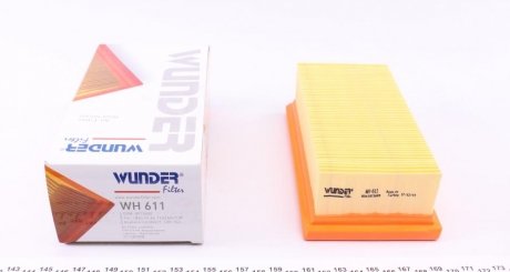 WH611 Фільтр повітряний Fiat Panda/Tipo/Uno 0.9-1.1 86- WUNDER FILTER підбір по vin на Brocar