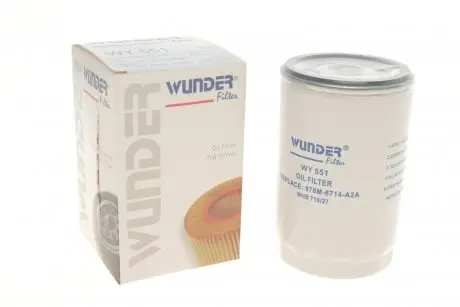 WY551 Фільтр масляний Ford Fiesta 1.4i 01-08 WUNDER FILTER підбір по vin на Brocar