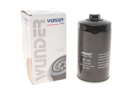 WY103 Фильтр масляный VW T4 2.4D/2.5DTI WUNDER FILTER подбор по vin на Brocar