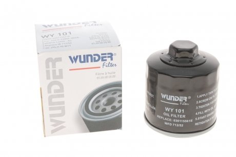 WY101 Фільтр масляний VW Caddy II 1.4/1.6i / Golf IV/V/Seat WUNDER FILTER підбір по vin на Brocar