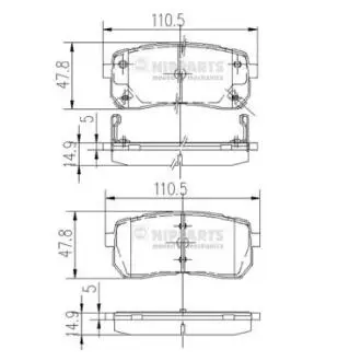 N3610308 Тормозные колодки к-кт. NIPPARTS підбір по vin на Brocar