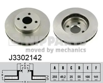 J3302142 Тормозные диски NIPPARTS подбор по vin на Brocar