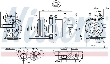 890217 Компресор кондиціонера NISSENS підбір по vin на Brocar