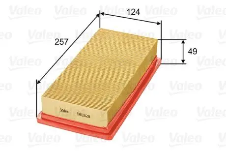 585328 Повітряний фільтр VALEO підбір по vin на Brocar