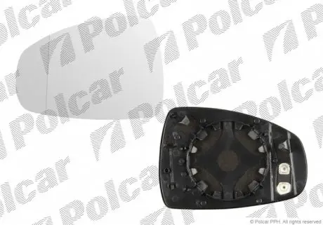 1300544M Стекло левого наружного зеркала A1, 04.10- POLCAR подбор по vin на Brocar