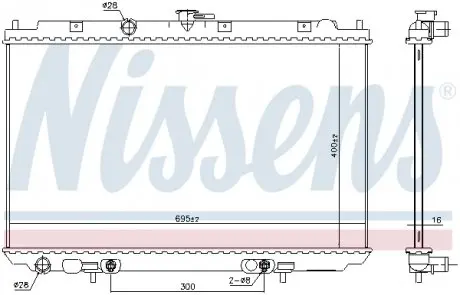 68732 Радиатор, охлаждение двигателя NISSENS подбор по vin на Brocar