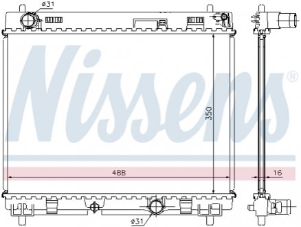 64676A Радиатор, охлаждение двигателя NISSENS підбір по vin на Brocar
