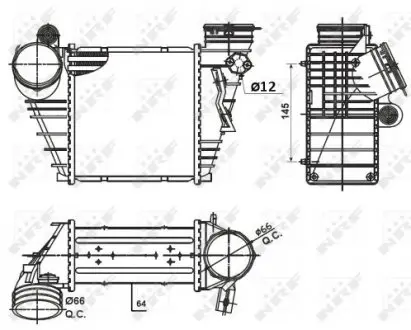 30936 Радиатор интеркулера VW Golf/Bora/Skoda Octavia/Seat Leon 1.9TDI 00-10 NRF подбор по vin на Brocar