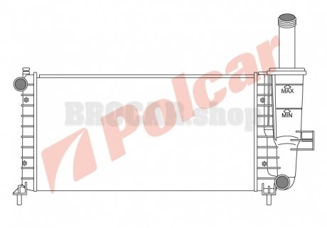 3022081 Радіатор двигуна PUNTO 99- POLCAR підбір по vin на Brocar