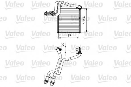 811536 Радиатор печки VW Golf/Jetta 09- VALEO подбор по vin на Brocar
