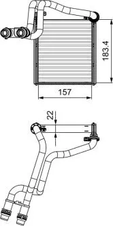 811536 Радиатор печки VW Golf/Jetta 09- VALEO підбір по vin на Brocar
