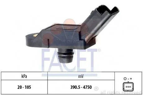 103005 Датчик давления наддува (3 конт.) CITROEN BERLINGO/JUMPY 1.1-3.0 87- FACET подбор по vin на Brocar