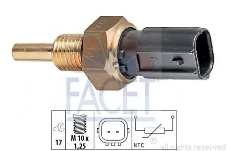 73299 Датчик температури ACCORD 03-08 / CIVIC 01- / CR-V 01- 1.4-2.4 (чорний) FACET підбір по vin на Brocar