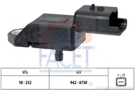 103113 Датчик тиску наддуву Expert/Bipper/ Ford Fiesta / Citroen 1.4-2.2 99- FACET підбір по vin на Brocar