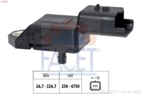 103134 Датчик тиску повітря Citroen C5 / Ford Fiesta/Transit Courier / Peugeot 407 1.4-2.2 Hdi/TDCi 06-> FACET підбір по vin на Brocar