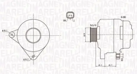 063732008010 ALTERNATOR CITROEN BERLINGO, C2, C3 I, C3 II, C3 PICASSO, C3 PLURIEL, C4, C4 GRAND PICASSO I, C4 I, C4 II, C4 P SZT MAGNETI MARELLI MAGNETI MARELLI підбір по vin на Brocar