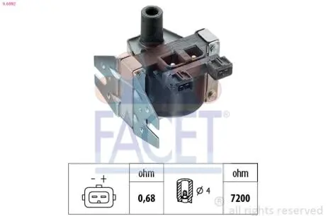 96092 Котушка запалювання Saab 9-3 cabriolet 2.0 i (98-03) (9.6092) FACET FACET підбір по vin на Brocar