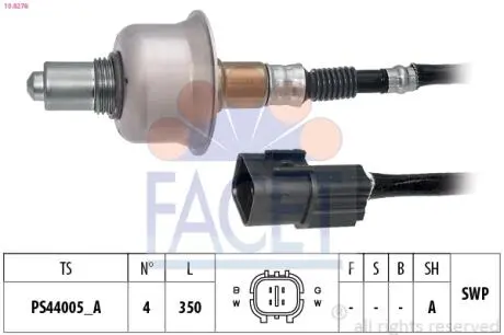 108276 Лямбда-зонд Hyundai Accent/i10/ix20 / Kia Ceed/Rio 1.2/1.4/1.6i 13-> FACET підбір по vin на Brocar