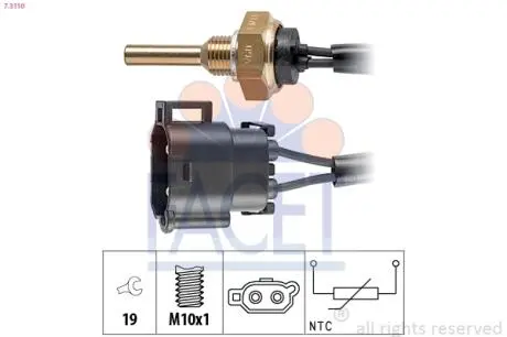 73110 Датчик температури Renault Laguna I / Volvo 850/960/C70 1.6-3.0 90-04 FACET підбір по vin на Brocar