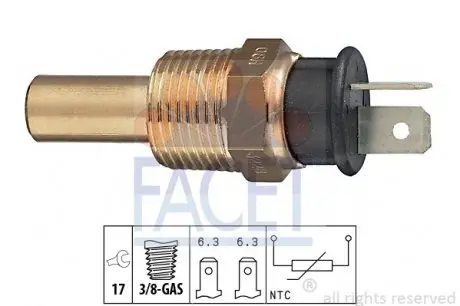 73228 Датчик температури FACET підбір по vin на Brocar
