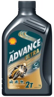 550053583 OLEJ SHELL ADVANCE ULTRA 2T 1L JASO:FD, API:TC, ISO EGD SYNTETYCZNY MOTOCYKLOWY DO DWUSUWOW 1L SHELL SHELL подбор по vin на Brocar