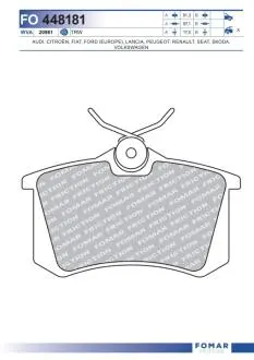 FO448181 Колодки тормозные дисковые FOMAR подбор по vin на Brocar