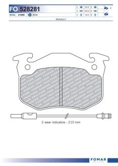 FO528281 KLOCKI HAMULCOWE STARY NR = FOM 916281 RENAULT SUPER 5/ CLIO/ EXPRESS/ TWINGO GR.14,5MM/ 2XCZUJ.* FOMAR FOMAR подбор по vin на Brocar