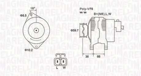 063731901010 Генератор MAGNETI MARELLI підбір по vin на Brocar