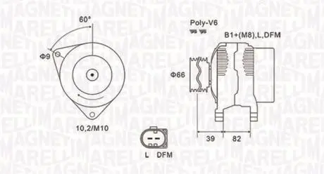 063731588010 ALTERNATOR 12V AUDI A4/A6/A8/SKODA SUPERB/VW PASSAT 2.4/2.5 TDI/2.7/2.8 98 -&gt; SZT MAGNETI MARELLI MAGNETI MARELLI підбір по vin на Brocar