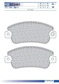 FO433481 Колодки тормозные дисковые FOMAR подбор по vin на Brocar