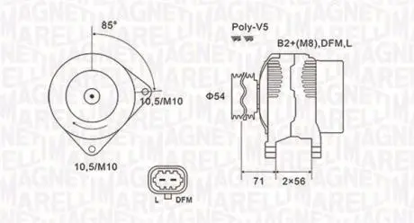 063731973010 ALTERNATOR 12V OPEL ASTRA H/CORSA D/MERIVA/ZAFIRA 1.6 TURBO 2007 -> SZT MAGNETI MARELLI MAGNETI MARELLI підбір по vin на Brocar