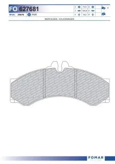 FO627681 Колодки тормозные дисковые FOMAR подбор по vin на Brocar
