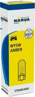 171693000 Автолампа WY5W 12V 5W W2.1x9.5d (без цоколя, жовта) NARVA підбір по vin на Brocar