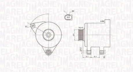 063731546010 ALTERNATOR 12V AUDI A4/A6/SKODA SUPERB/VW PASSAT 1.8/2.4/2.8/3.0 SZT MAGNETI MARELLI MAGNETI MARELLI підбір по vin на Brocar