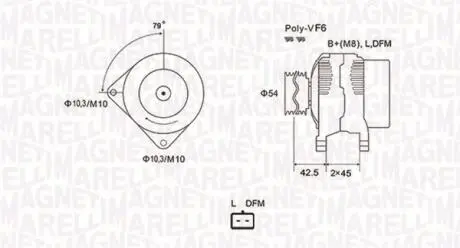 063731879010 ALTERNATOR 12V CITROEN JUMPER/FIAT DUCATO 1.9/2.0 JTD/HDI 94 -> SZT MAGNETI MARELLI MAGNETI MARELLI підбір по vin на Brocar