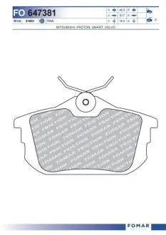 FO647381 Колодки тормозные дисковые FOMAR подбор по vin на Brocar
