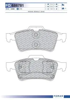 FO686781 Колодки тормозные дисковые FOMAR подбор по vin на Brocar