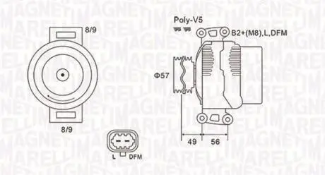 063731740010 12V 12V OPEL ASTRA / SIGNUM / VECTRA B / C / ZAFIRA 2.0 / 2.2 GTS ШТ MAGNETI MARELLI MAGNETI MARELLI підбір по vin на Brocar
