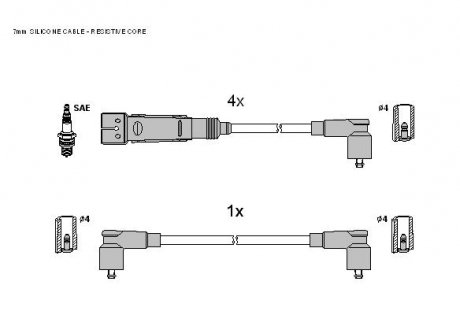 ZK0442 Комплект кабелей зажигания STARLINE підбір по vin на Brocar